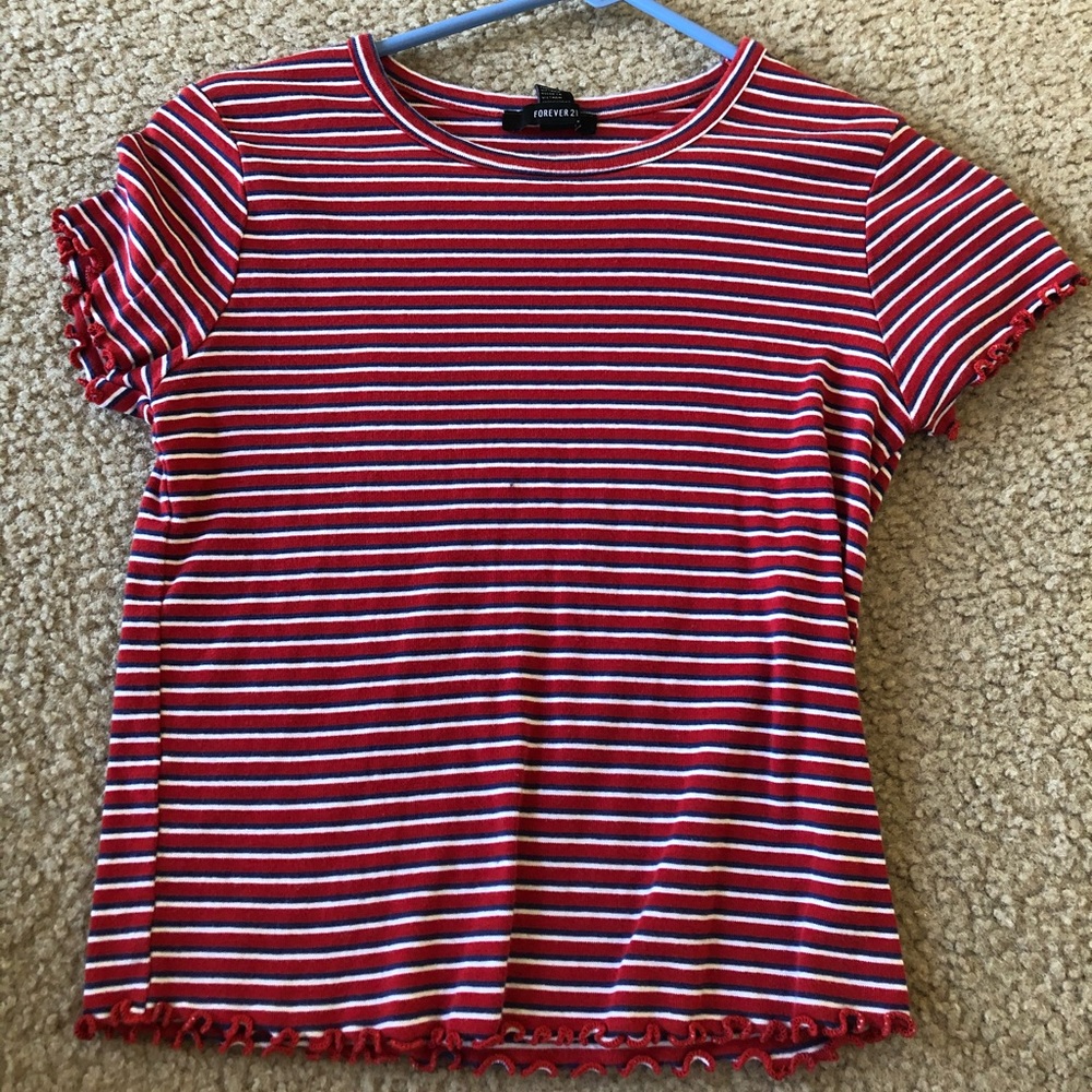 Striped lettuce tee